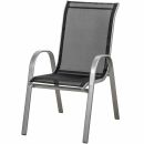 GARDAMO Stapelsessel Saturn 75x55x96 cm silber/schwar Textilgewebe Gartensessel