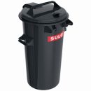 SULO 1053805 Mülltonne 50 Liter ohne Verschlussbügel Kunststoff grau/schwarz