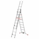 HAILO 9309-507 Kombileiter 2x9+1x8 Spr. Aluminium 