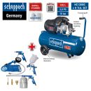 Scheppach Kompressor SET HC120DC 10bar Druckluft 100L Luftkompressor mit Zubehör