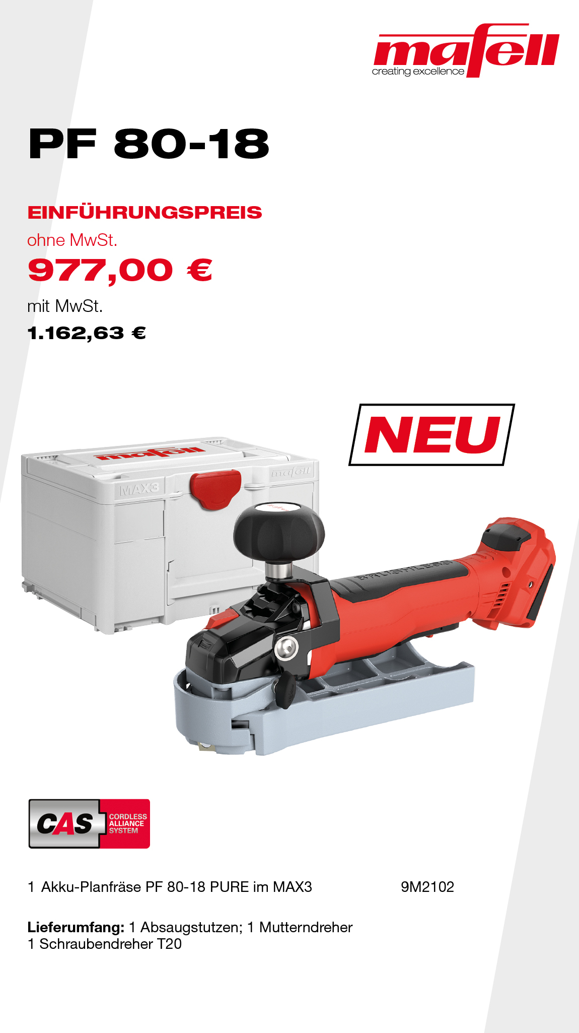 Akku Planfräse PF 80